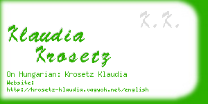 klaudia krosetz business card